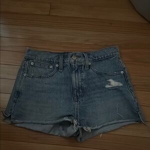 Madewell Distressed Blue Jean Shorts